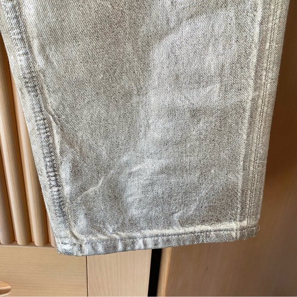 Zara silver metallic wide leg jeans - Picture 11 of 16